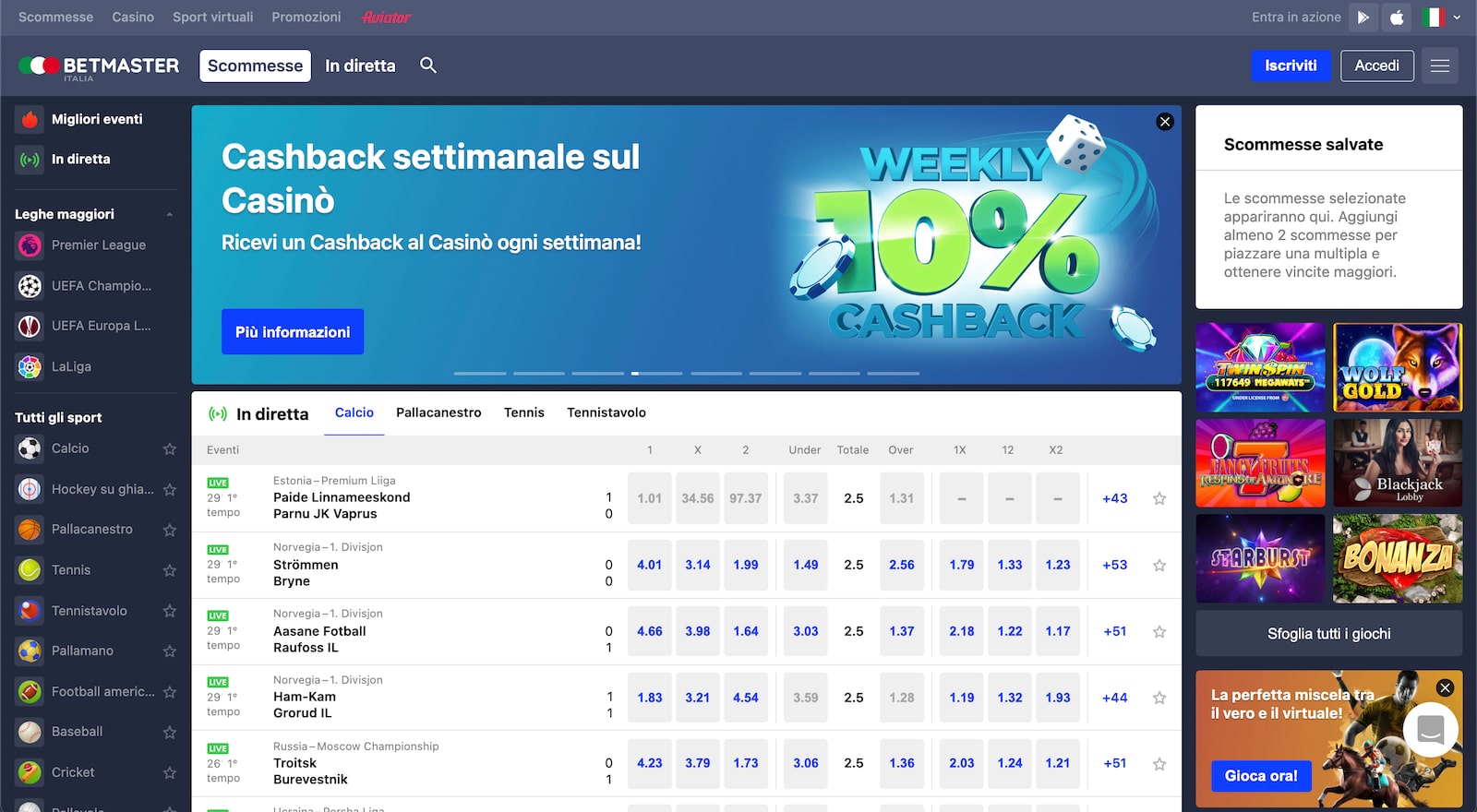 betmaster casino recensioni