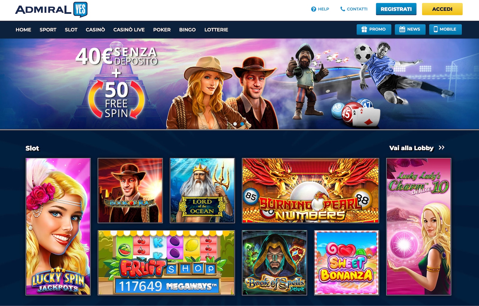 admiral scommesse sportive