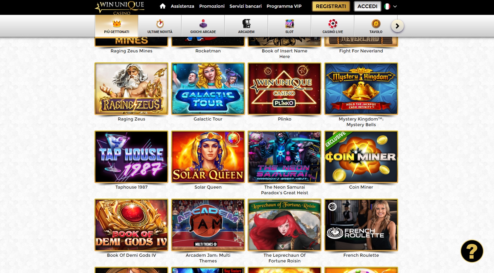 unique casino recensioni