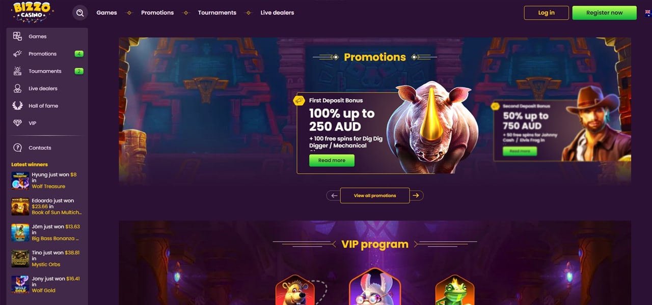 bizzo casino login