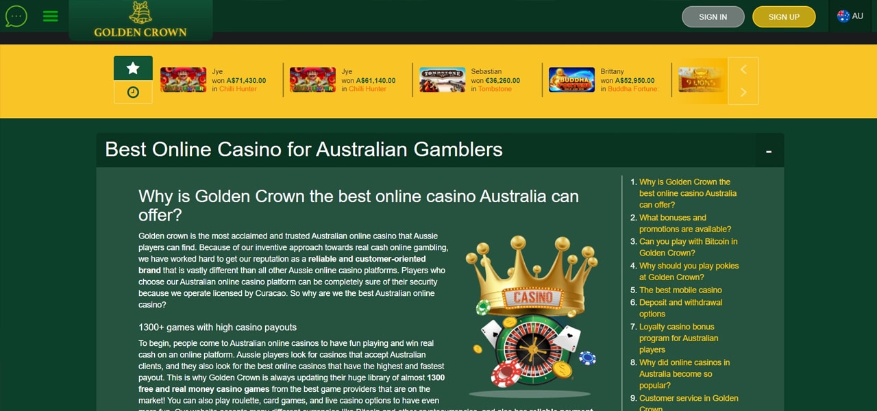 golden crown online casino