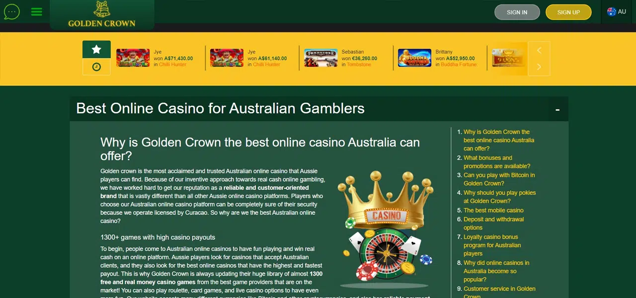 golden crown online casino