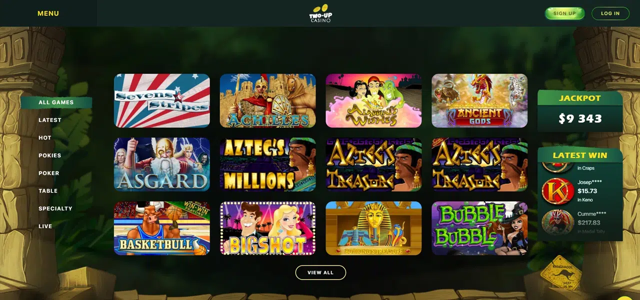 two up casino bonus
