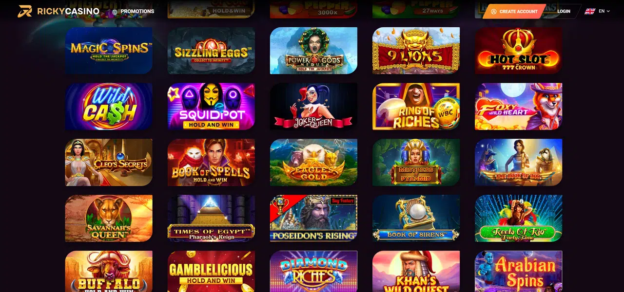ricky casino bonus codes