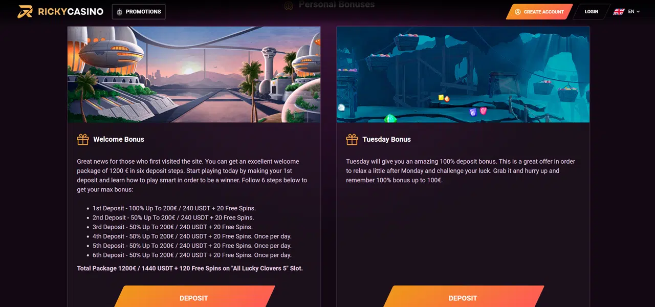 ricky casino no deposit bonus
